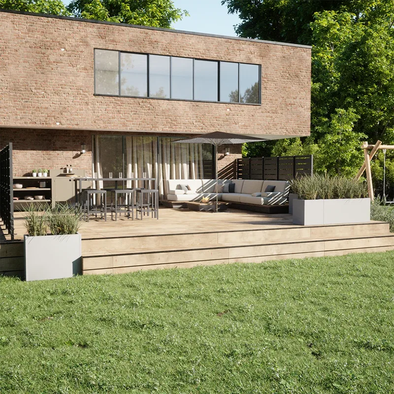 Lightweight Square Outdoor Planter